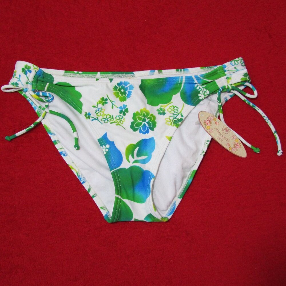 Red Camel White Floral Swim Bikini - Hipster Bottoms Blue Green